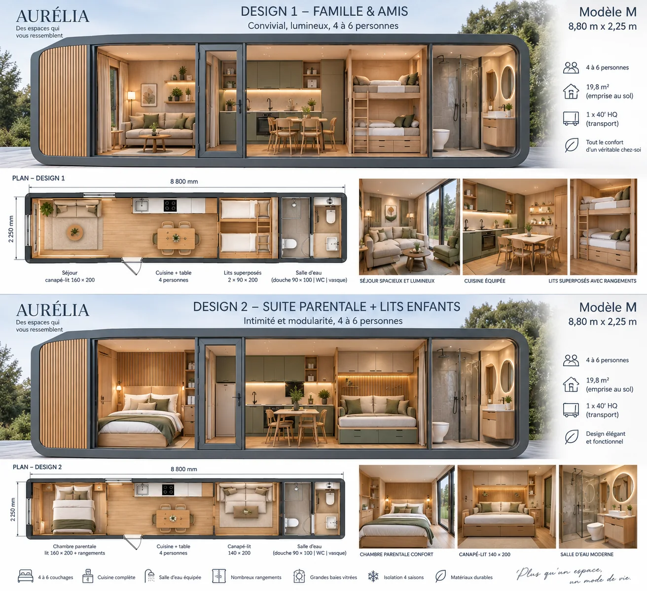 Designs et variantes ÉCRIN 20